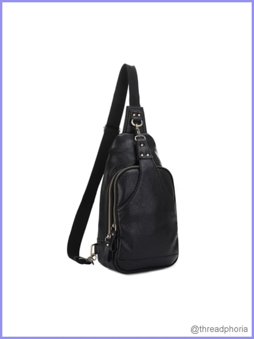 Unisex PU Leather Sling Crossbody Bag Concealed Carry Chest Pack